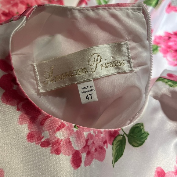American Princess Pink Hydrangea Puffy Little Girls Dress Size 4T - Picture 7 of 7